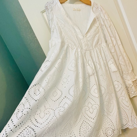 NWOT Spell & the Gypsy Collective White Dylan Smock Dress - Picture 11 of 17